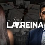 Composición gráfica del caso La Reina con los retratos de una mujer y un hombre.