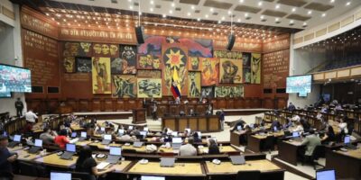 Vista del salón del Pleno de la Asamblea Nacional durante una sesión.