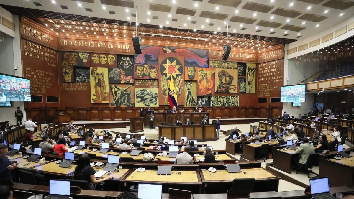 Vista del salón del Pleno de la Asamblea Nacional durante una sesión.
