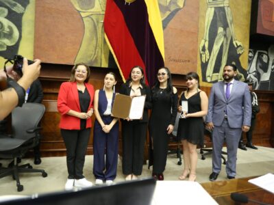 Acto de reconocimiento en el salón del Pleno de la Asamblea Nacional, en Quito, en diciembre de 2024. Imagen de archivo.