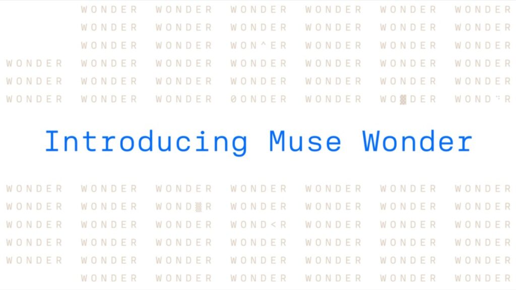 Gráfica de Meta con el anuncio Introducing Muse Wonder