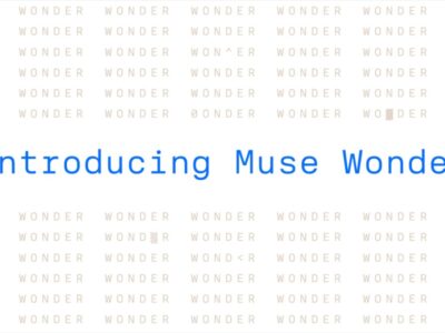 Gráfica de Meta con el anuncio Introducing Muse Wonder